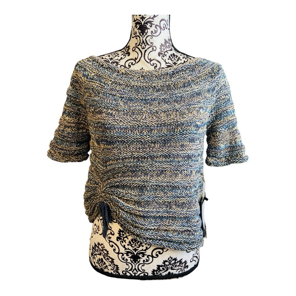HANDMADE with LANA GROSSA yarn short-sleeve sweater
